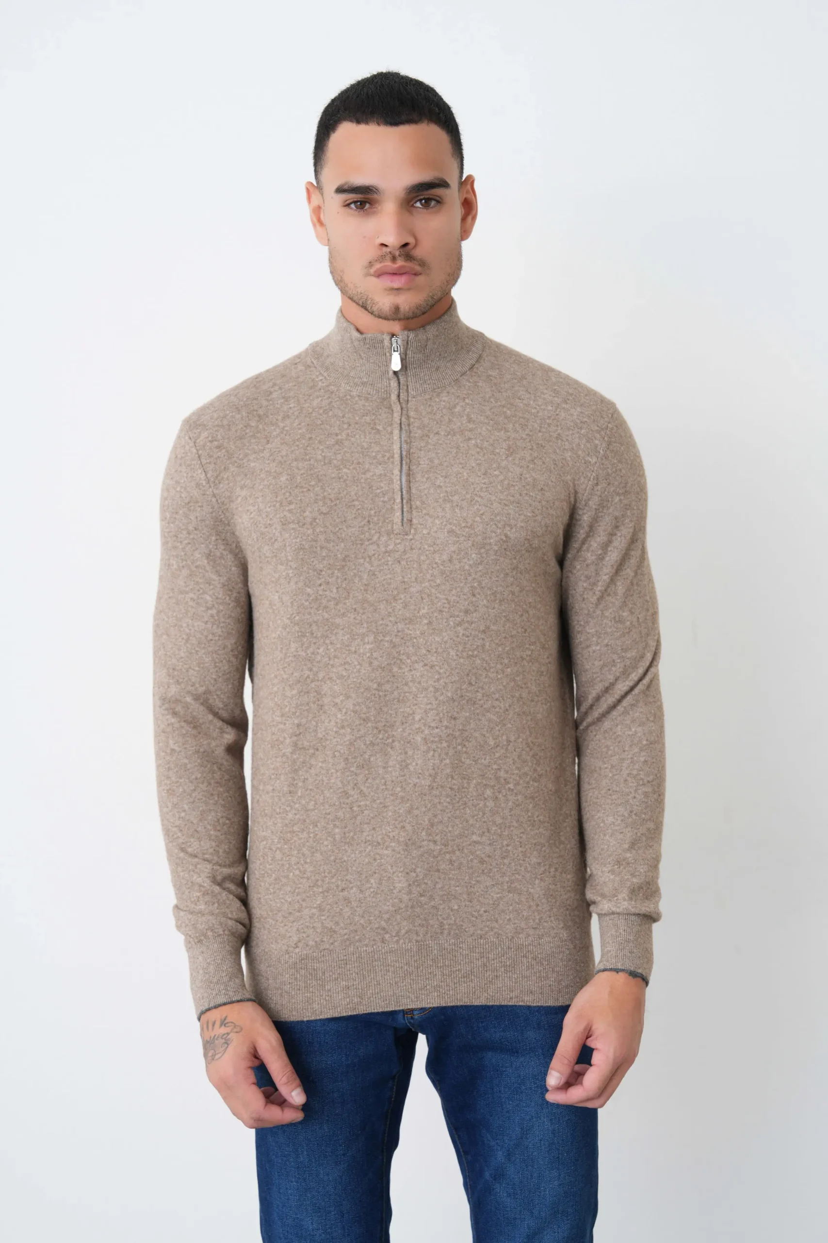 studio202606-6787 Brunello Cucinelli Cashmere Half-Zip Trui - Afbeelding 1