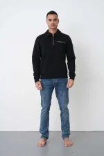 Moncler 'Leather Detail' Half-Zip Sweater - Afbeelding 12