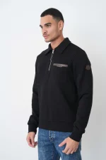 Moncler 'Leather Detail' Half-Zip Sweater - Afbeelding 2