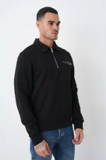 Moncler 'Leather Detail' Half-Zip Sweater - Afbeelding 3