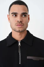 Moncler 'Leather Detail' Half-Zip Sweater - Afbeelding 5