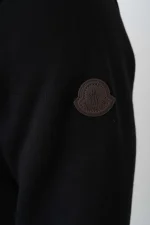 Moncler 'Leather Detail' Half-Zip Sweater - Afbeelding 9