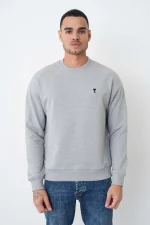 Ami Paris 'Black Heart' Embroidered Sweater