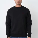 Ami Paris 'Red Heart' Embroidered Sweater