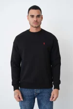 Ami Paris 'Red Heart' Embroidered Sweater