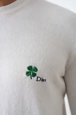 Christian Dior Cashmere 'Clover' Embroidered Crewneck Trui - Afbeelding 7