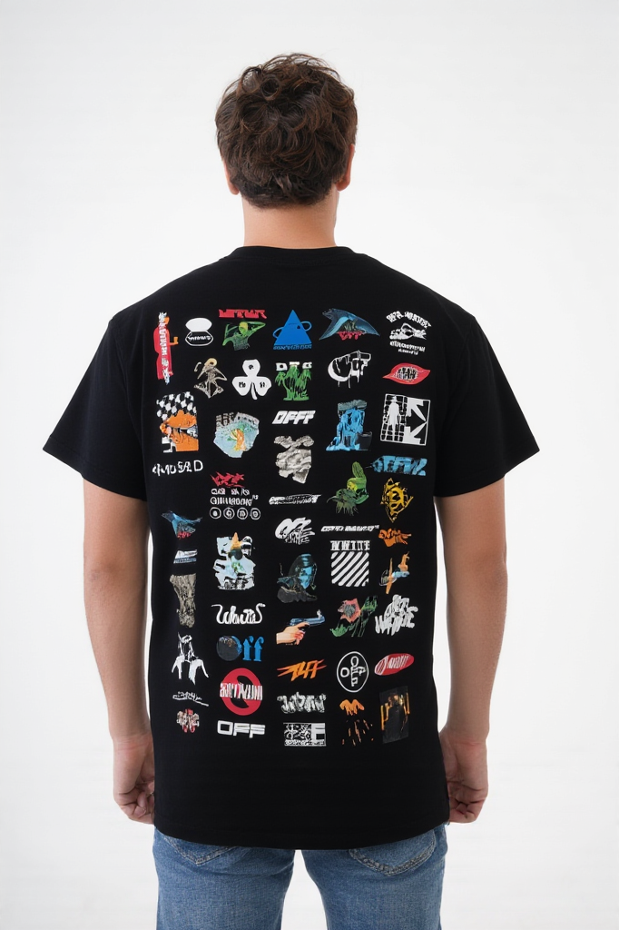 1751512065075 Off-White Logic Print T-Shirt - Afbeelding 1