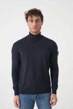 Stone Island Ghost 565FC Fijngebreide coltrui van wol - Afbeelding 2