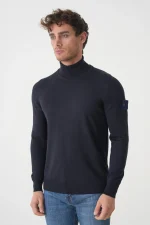 Stone Island Ghost 565FC Fijngebreide coltrui van wol - Afbeelding 4