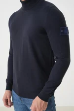 Stone Island Ghost 565FC Fijngebreide coltrui van wol - Afbeelding 7
