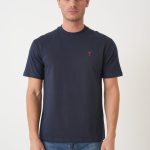 Ami Paris Red Heart Embroidered T-Shirt