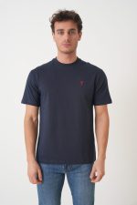 Ami Paris Red Heart Embroidered T-Shirt