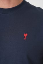 Ami Paris Red Heart Embroidered T-Shirt - Afbeelding 5