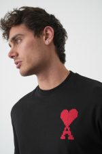 Ami Paris 'ZigZag' Logo Embroidered T-Shirt - Afbeelding 5