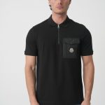 Moncler Logo Patch Zip-Up Polo Shirt
