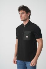 Moncler Logo Patch Zip-Up Polo Shirt - Afbeelding 2
