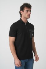 Moncler Logo Patch Zip-Up Polo Shirt - Afbeelding 3