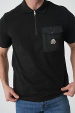 Moncler Logo Patch Zip-Up Polo Shirt - Afbeelding 4