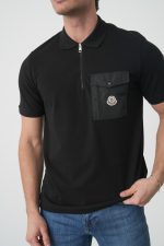 Moncler Logo Patch Zip-Up Polo Shirt - Afbeelding 5